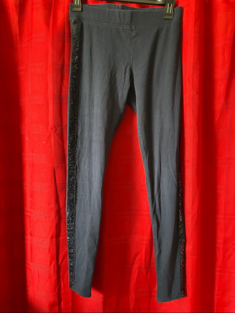 American Eagle Outfitters Black Leggings with Sequin Side Trim